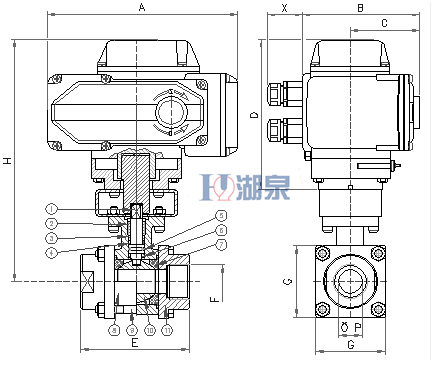 電動絲扣球閥Q911F-16P型號，圖片，原理